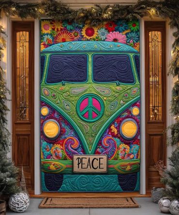 Mint Van Harmony Quilted Door Cover