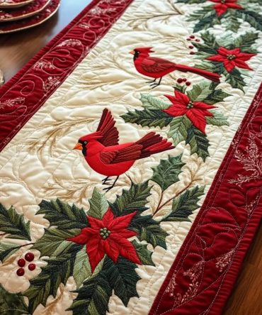 Mistletoe Majesty Quilted Table Runner