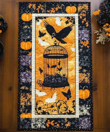 Monstrous Halloween Quilted Table Runner