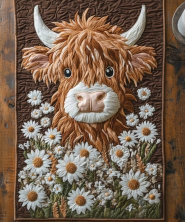 Moo Blossom Quilted Table Runner