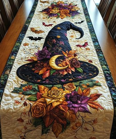 Moon Bloom Quilted Table Runner