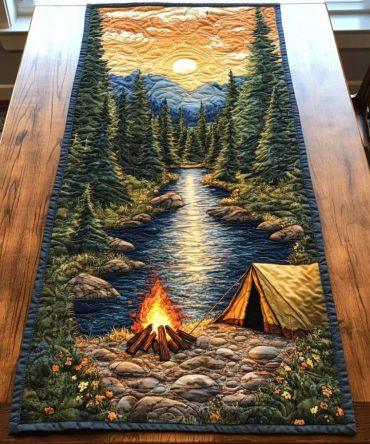 Moonlit Camp Quilted Table Runner