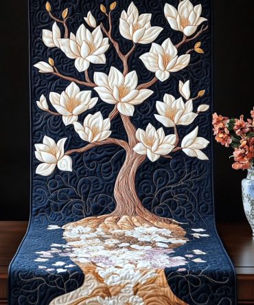 Moonlit Magnolia Quilted Table Runner