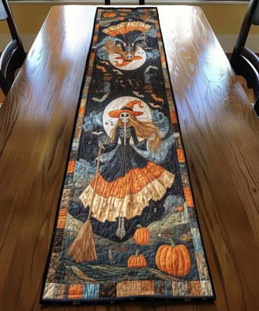 Moonlit Skeleton Quilted Table Runner
