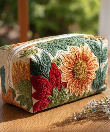 Morning Bloom Quilted Makeup Bag