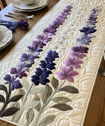 Morning Dew Blooms Quilted Table Runner