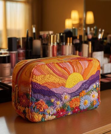 Morning Light Quilted Makeup Bag