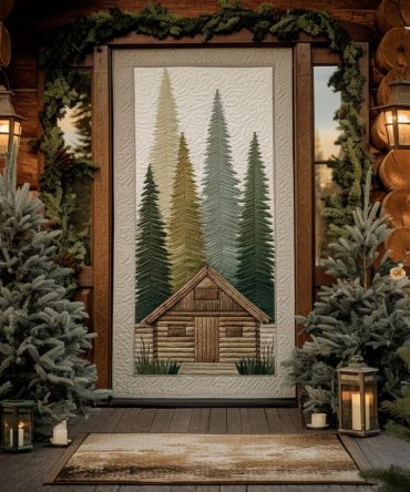 Mountain Cabin Quilted Door Cover