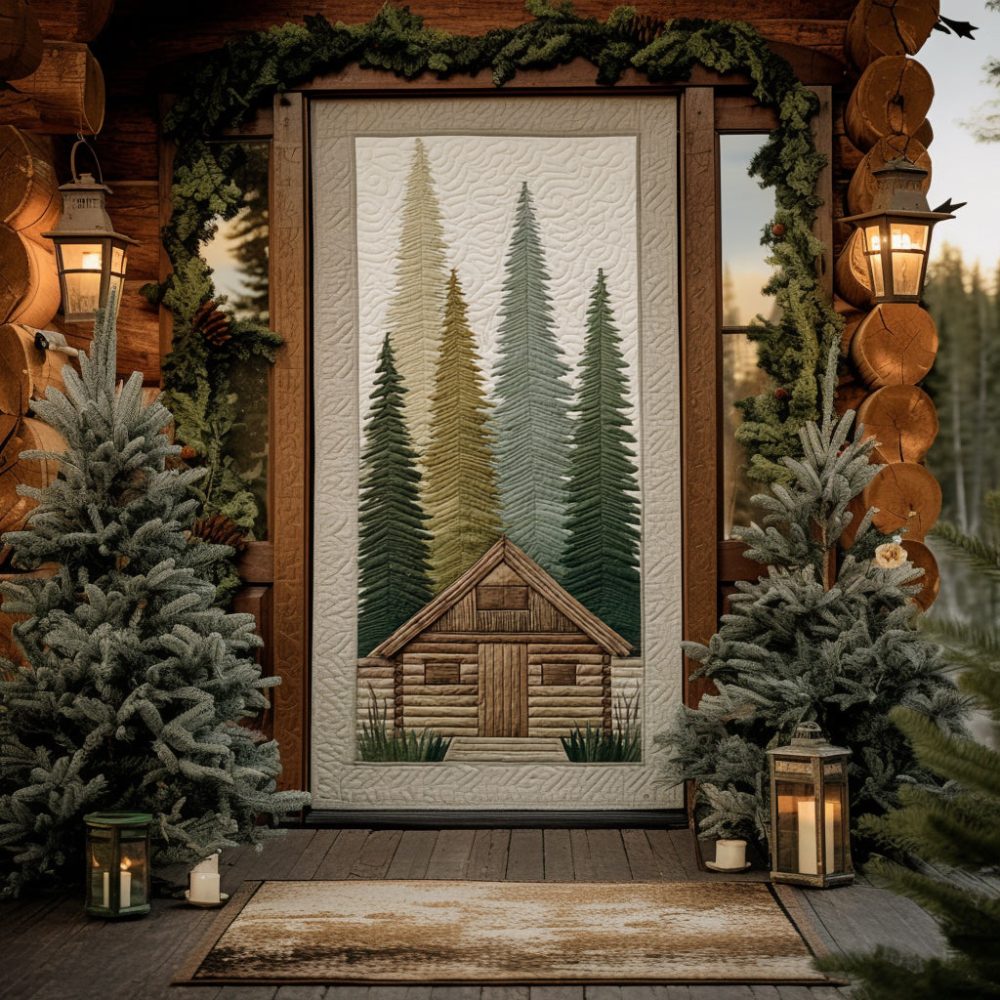 Mountain Cabin Quilted Door Cover