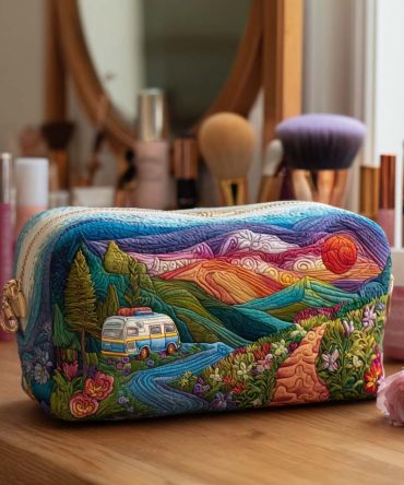 Mountain Glow Van Quilted Makeup Bag