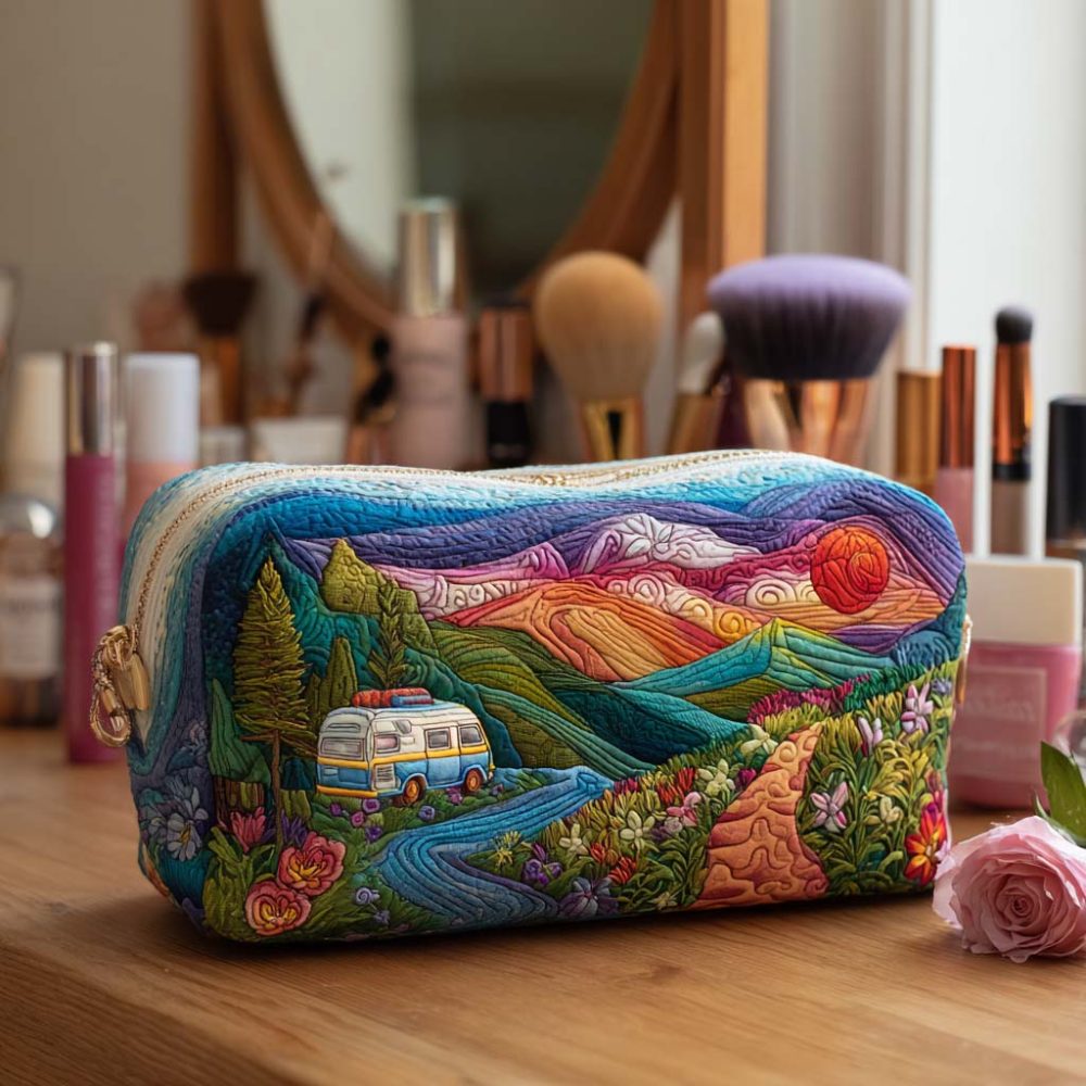 Mountain Glow Van Quilted Makeup Bag