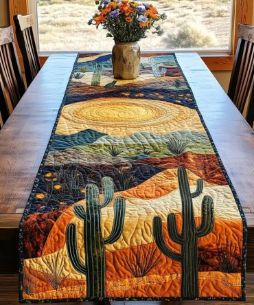 Mountain Sunrise Quilted Table Runner