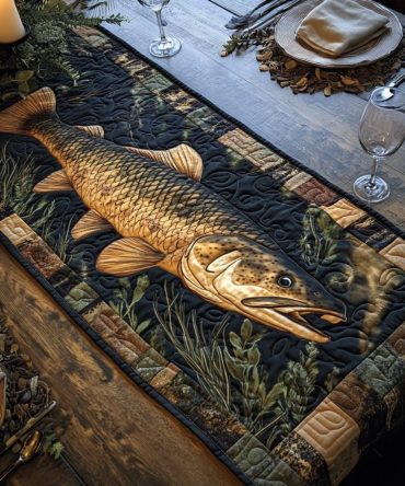 Muskellunge Charm Quilted Table Runner