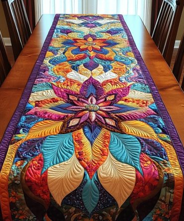 Mystic Bloom Quilted Table Runner