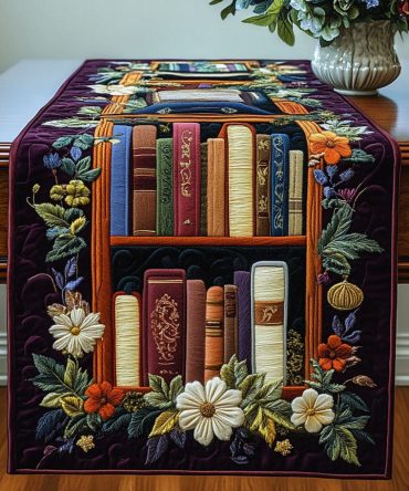 Mystic Bookshelf Quilted Table Runner
