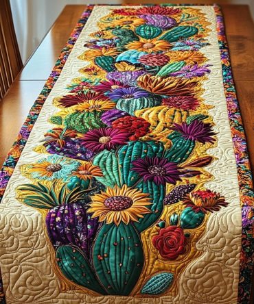 Mystic Cactus Quilted Table Runner