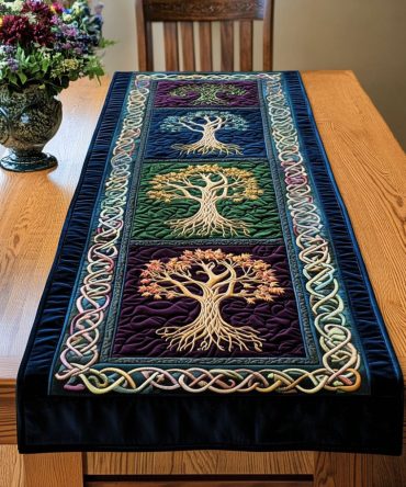 Mystic Celtic Trees Quilted Table Runner
