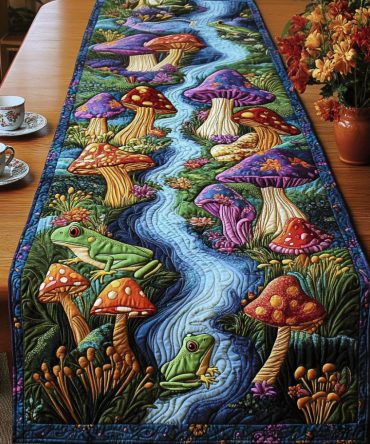 Mystic Frog Haven Quilted Table Runner