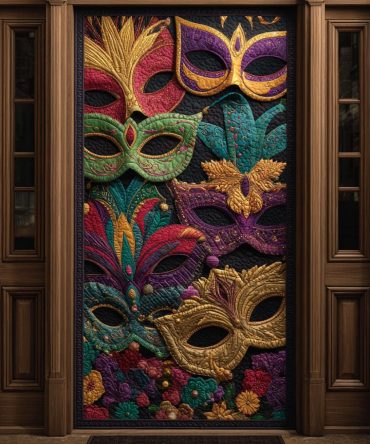Mystic Mardi Quilted Door Cover