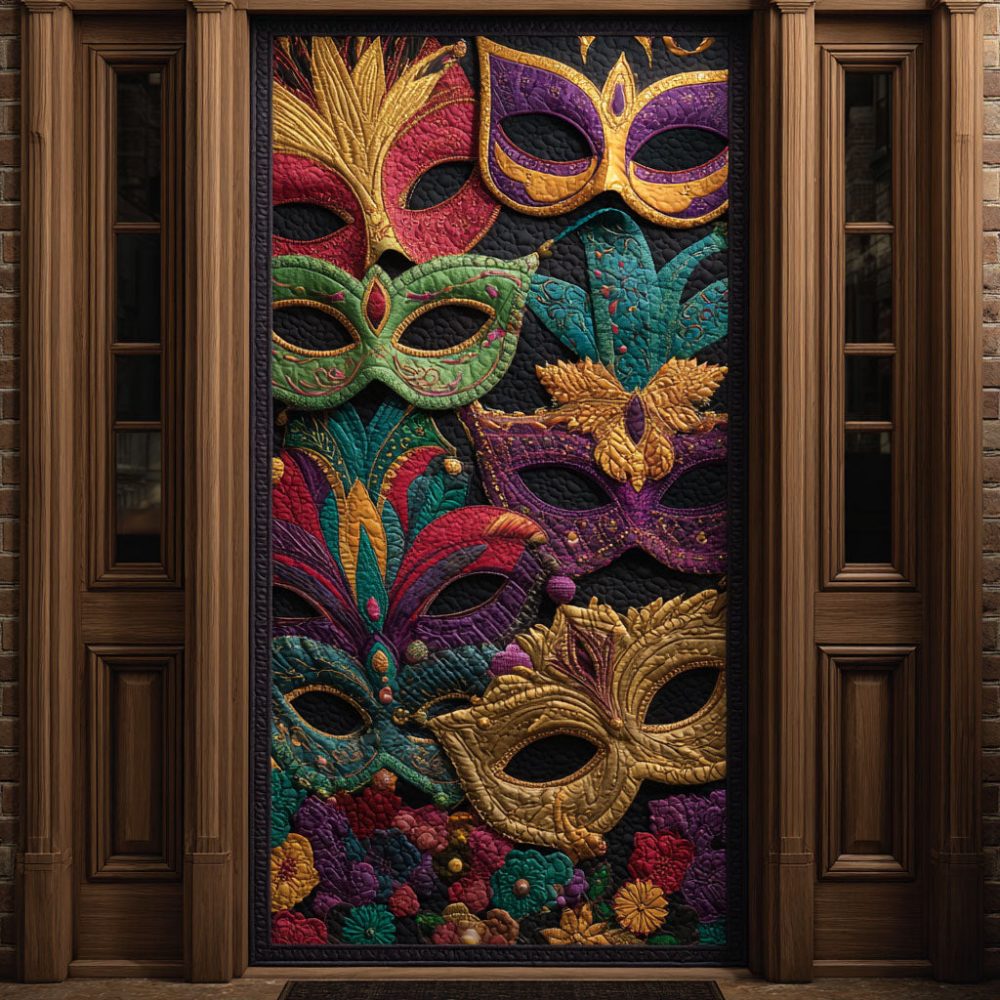 Mystic Mardi Quilted Door Cover