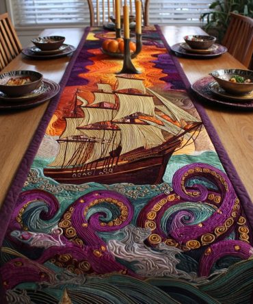 Mystic Octopus Quilted Table Runner