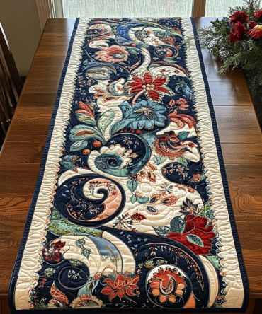 Mystic Paisley Quilted Table Runner