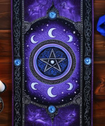Mystic Pentacle Harmony Quilted Table Runner