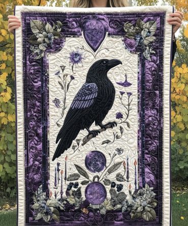 Mystic Raven Whispers Quilted Table Runner