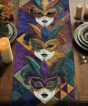 Mystique Mask Quilted Table Runner