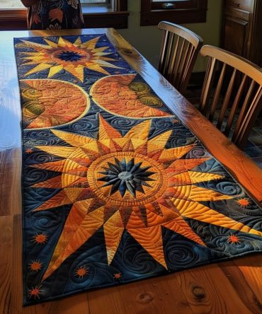 Native Celestial Quilted Table Runner