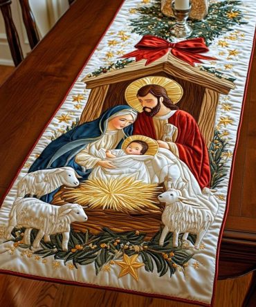 Nativity Scene Quilted Table Runner