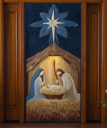 Nativity Starlight Quilted Door Cover