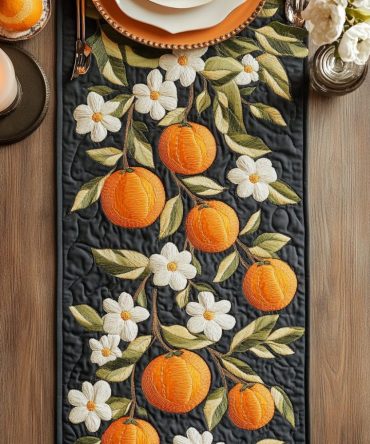 Nature Citrus Quilted Table Runner