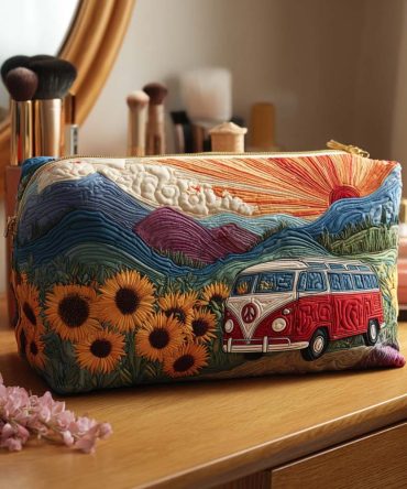Nature Dream Ride Quilted Makeup Bag