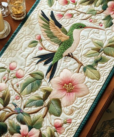 Nature Stitch Quilted Table Runner