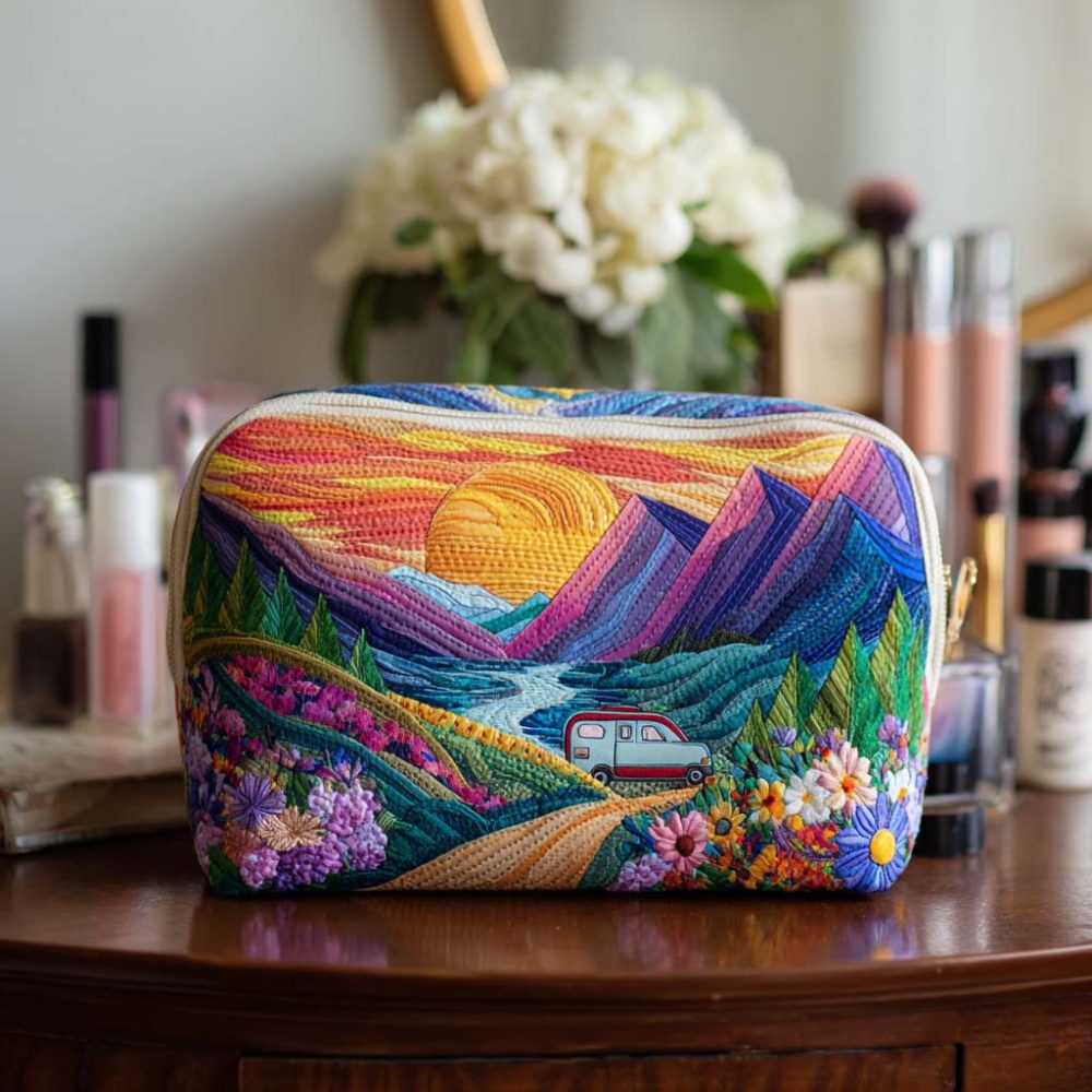 Natures Journey Ride Quilted Makeup Bag
