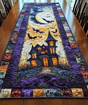 Night Bats Quilted Table Runner