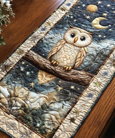 Night Owl Quilted Table Runner