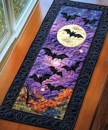 Night Wings Quilted Table Runner