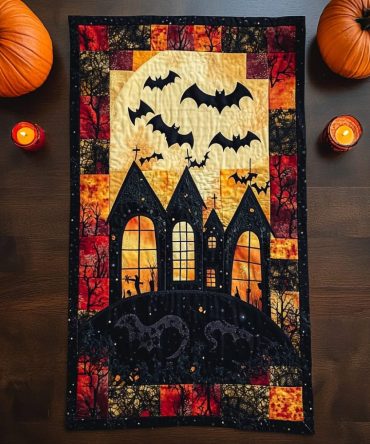 Nightmare Castle Quilted Table Runner