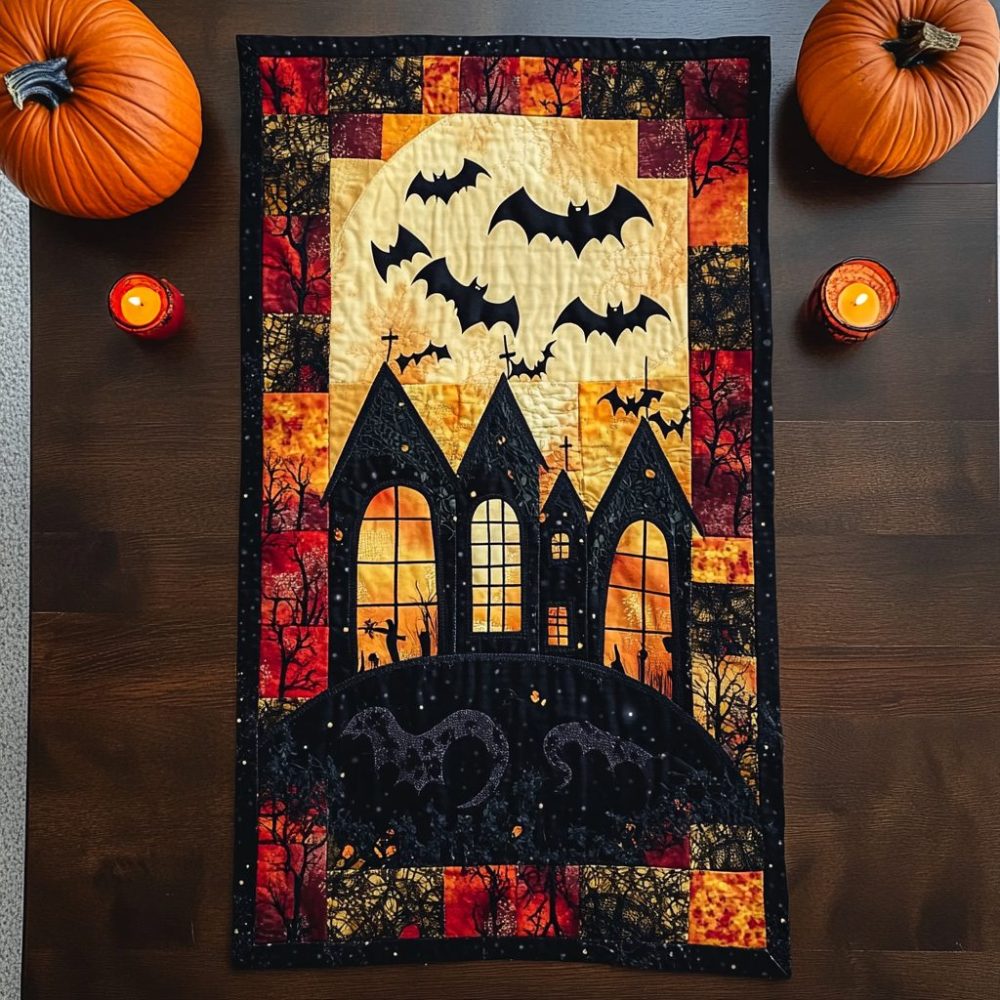 Nightmare Castle Quilted Table Runner
