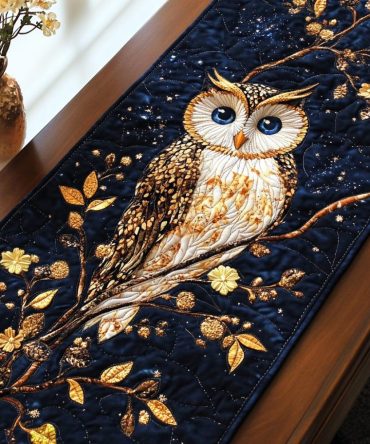 Nocturnal Watcher Quilted Table Runner