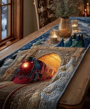 North Pole Express Quilted Table Runner