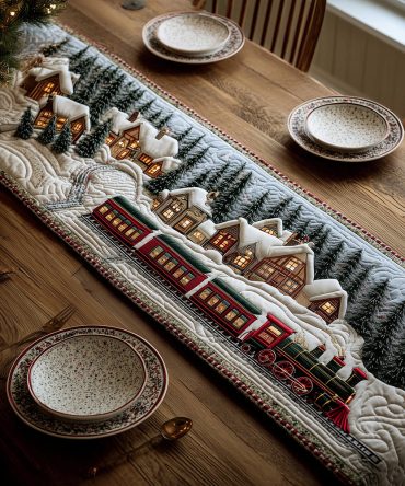 North Pole Express Quilted Table Runner
