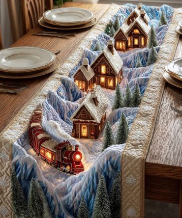 Northern Light Path Quilted Table Runner