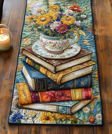 Novel Bloom Quilted Table Runner