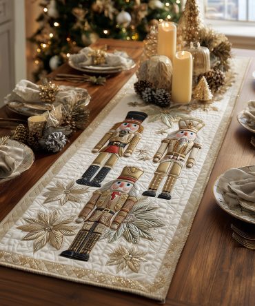 Nutcracker Elegance Quilted Table Runner