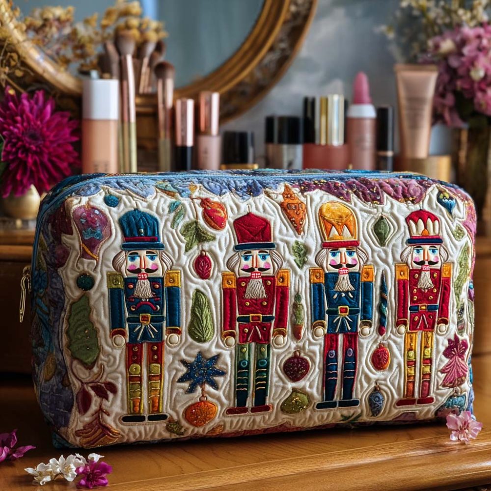 Nutcracker Glow Quilted Makeup Bag