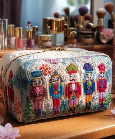 Nutcracker Treasure Quilted Makeup Bag
