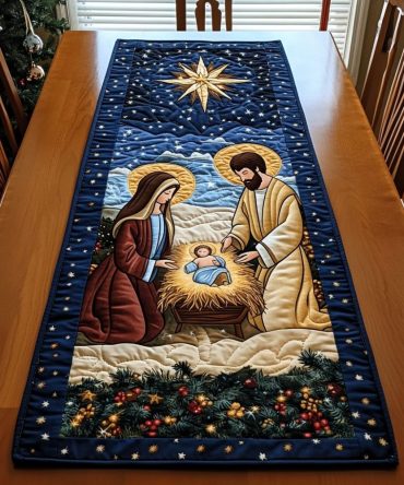 O Holy Night Peace Quilted Table Runner